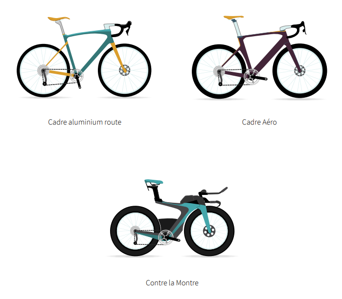Les différents cadres de vélo : aluminium route, aéro, contre la montre