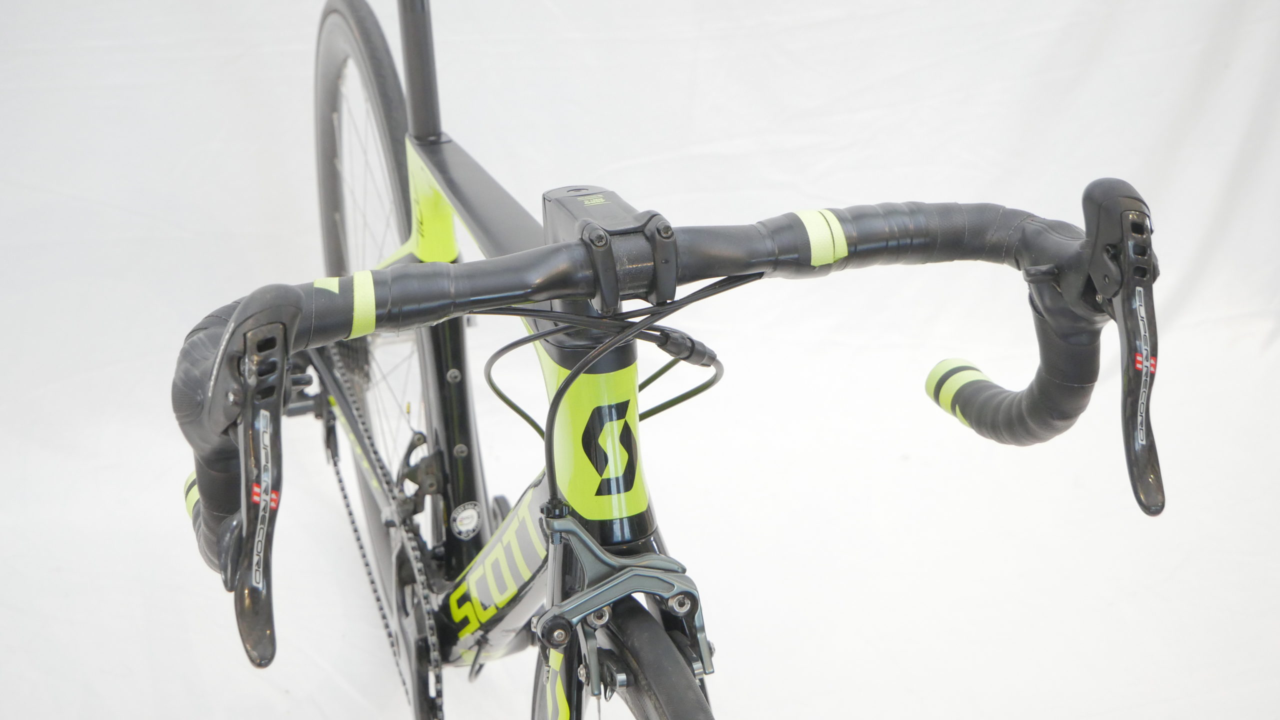 Vélo de route Scott Foil RC Shimano Campa super record Black / Yellow
