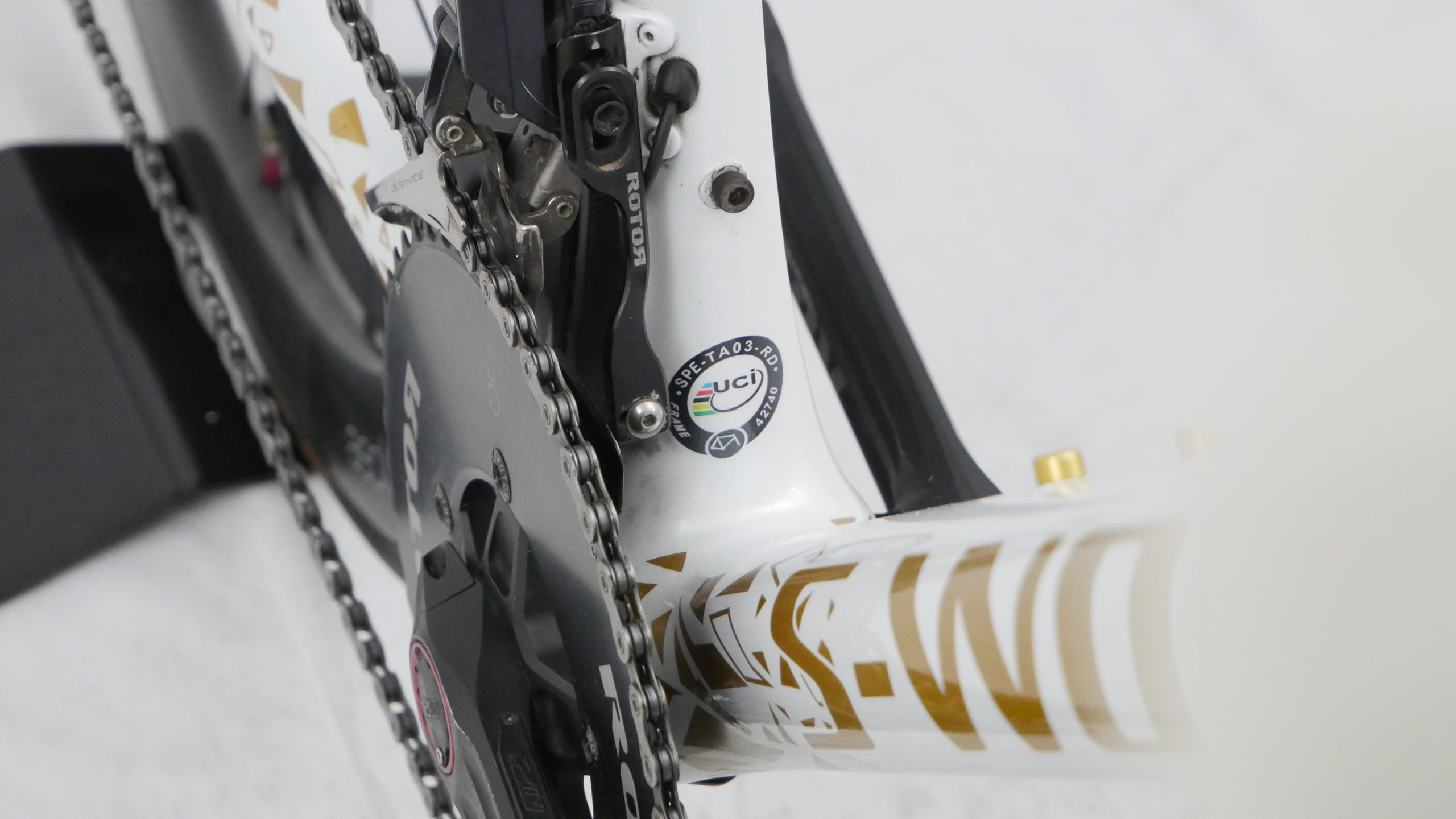 Vélo de route Specialized Tarmac SL6 S-Works Shimano Dura-Ace Di2 Gold / White
