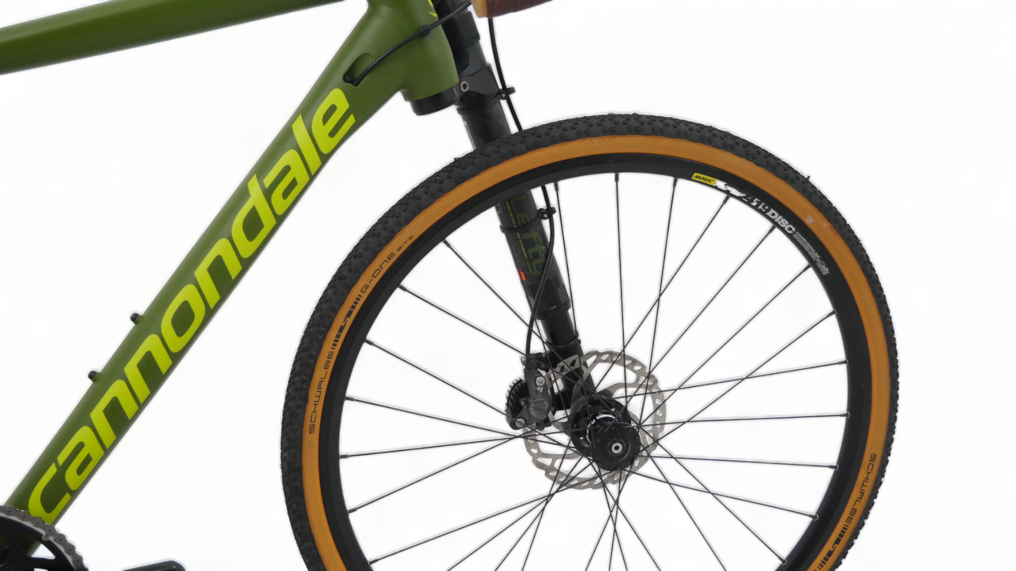 Gravel Bike Cannondale Slate Shimano 105 / Roues Mavic XM 419 Disc Vert / Jaune