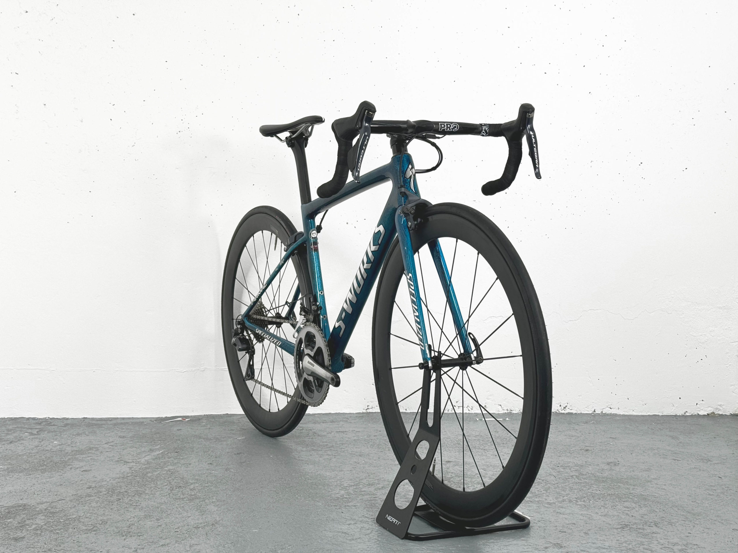 Road Bike Specialized Tarmac SL6 S-Works Shimano Ultegra Di2/ Roues carbone artisanales Bleu