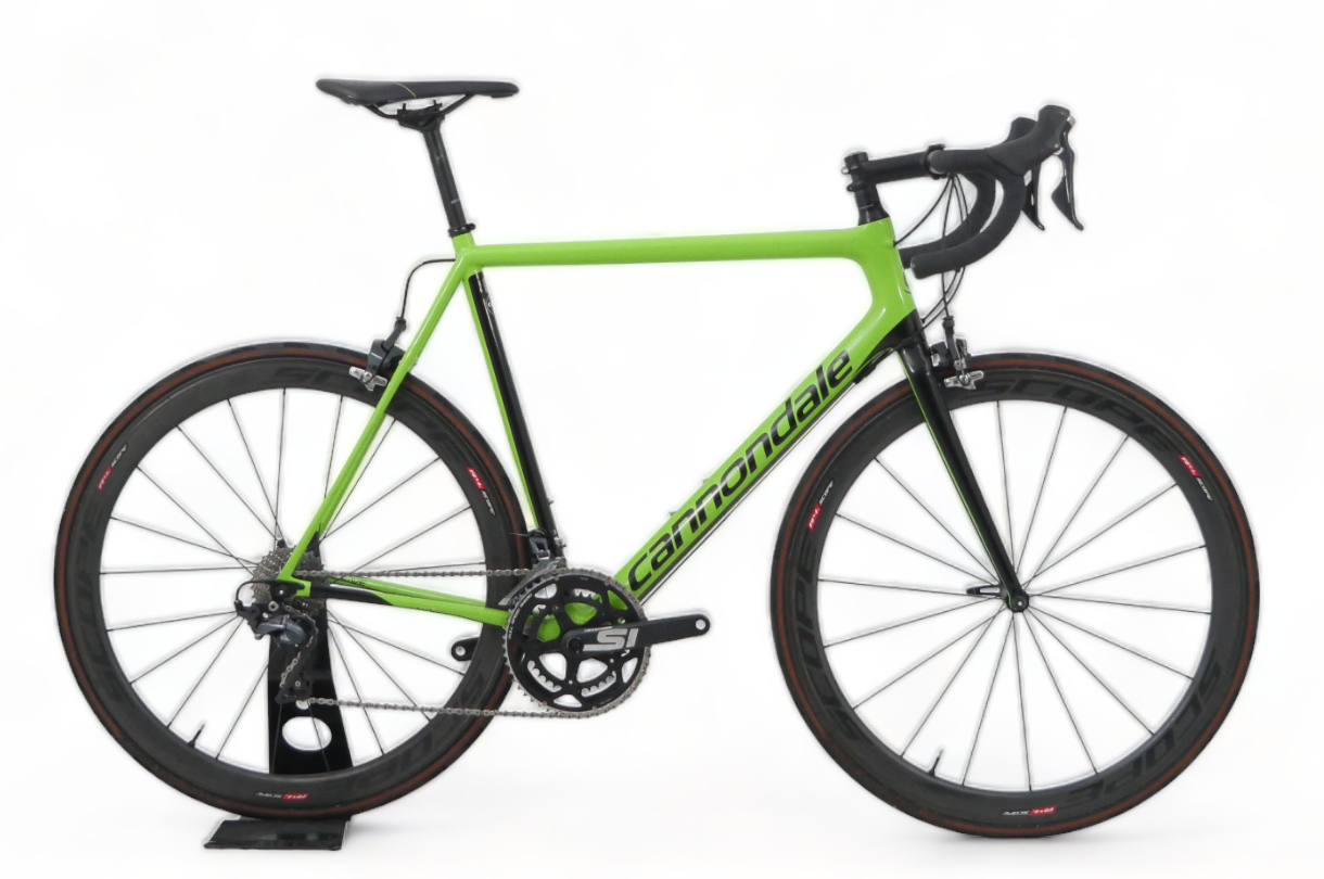 Road Bike Cannondale Supersix Evo Shimano Ultegra / Roues Zipp 404 Firecrest tubular Noir / Vert